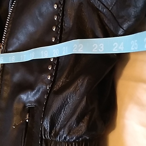 Women's black 2XL Leather motorcycle jacket - Picture 7 of 12